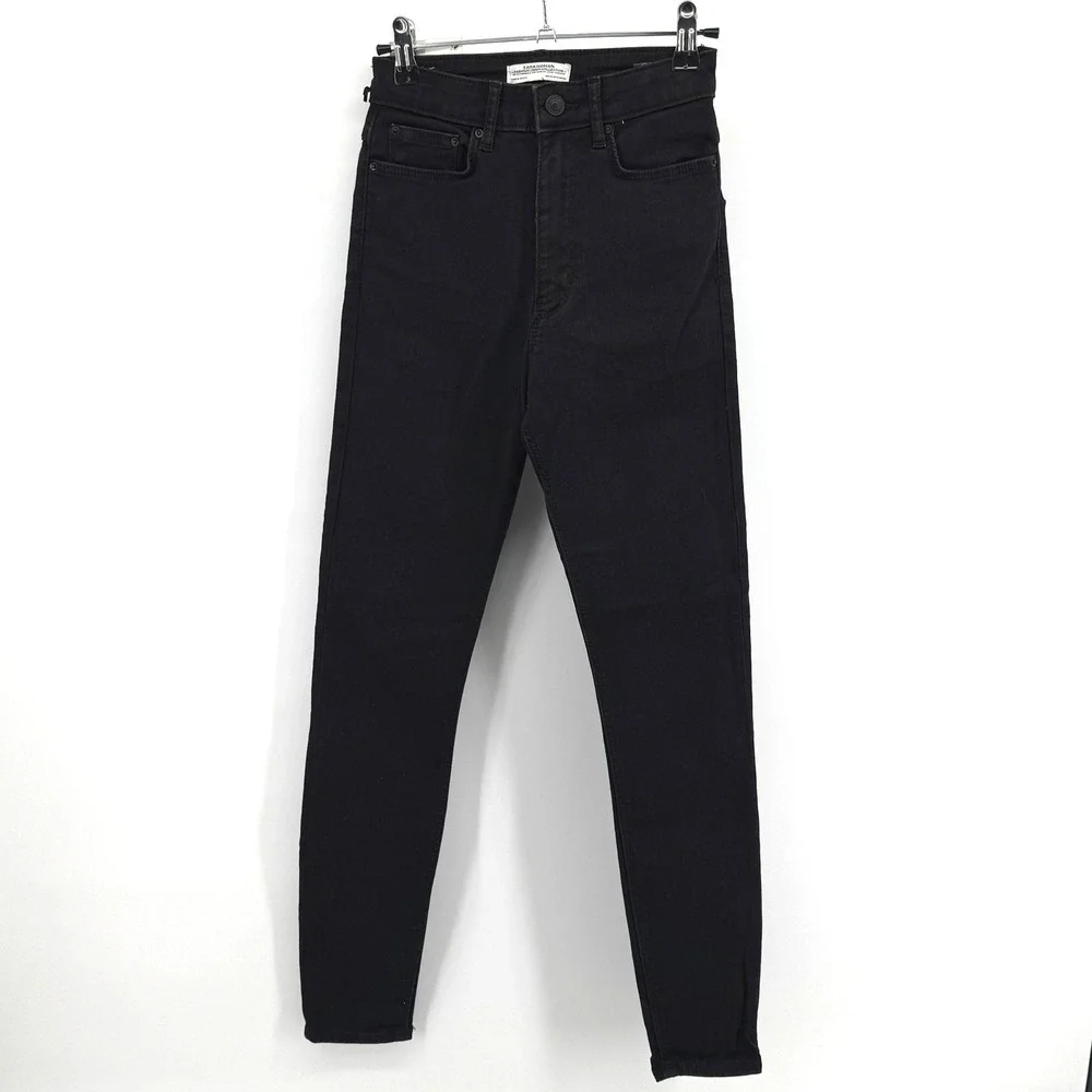 Zara Jeans Women 2 Black High Waist Skinny Denim Revolve Stay Black Slim Capsule